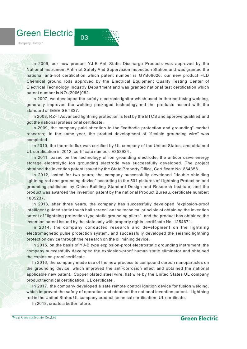 Green Electric Earthing Wire and Conductors technical reference