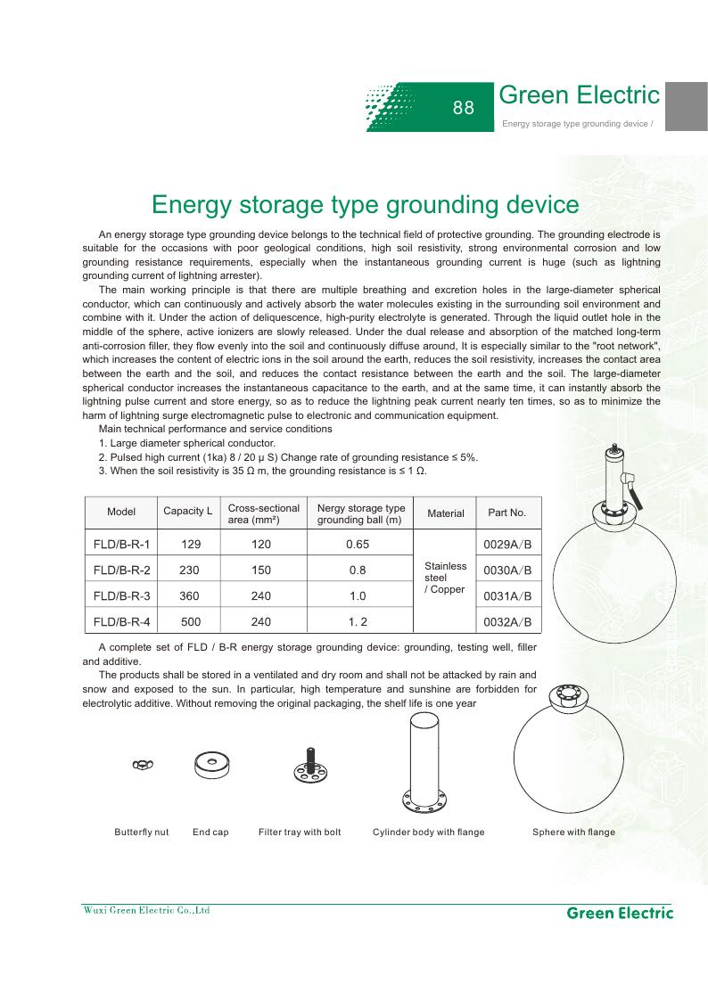 Green Electric Electrolytic Ion Earth Rod technical reference